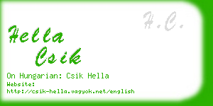 hella csik business card
